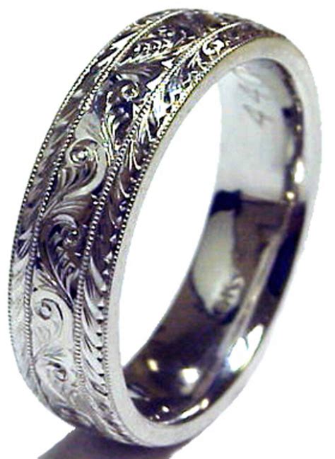 Popular ideas for engraving wedding rings. HAND ENGRAVED LADY'S SOLID PLATINUM 6MM WEDDING BAND RING ...