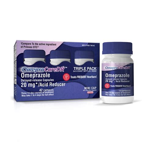 Omepracaredr 42 Count Capsules Omeprazole 20mg Acid Reducer For