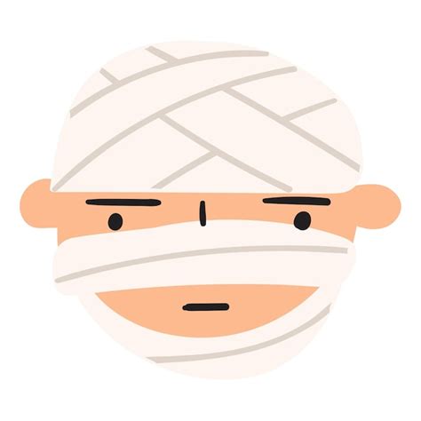 hombre con vendaje en la cabeza icono dibujado a mano de vector plano sobre fondo blanco