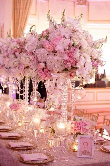 Pink Crystal Table Event Wedding Ideas Pinterest
