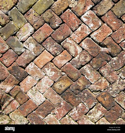 Herringbone Brick Wall Stock Photo Alamy