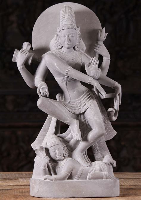 SOLD Gray Marble Carving Of Lord Shiva Dancing On The Dwarf Of