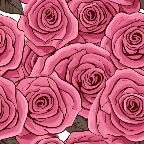 Premium Vector Rose Seamless Pattern Vector