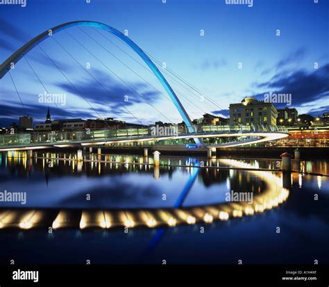 The Millennium Or Blinking Eye Bridge Over The River Tyne From