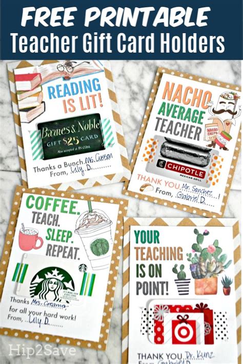 Free Printable Teacher Appreciation T Card Holders Teacher