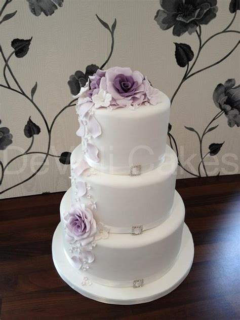 Pretty Purple And Lilac Wedding Cake Decorated Cake By Cakesdecor