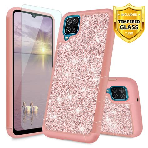 Tjs Compatible With Samsung Galaxy A12 Case With Tempered Glass