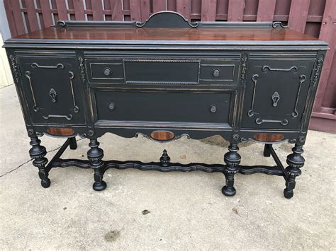 Black Buffet Refinished Antique Buffet Body Was Painted Black With