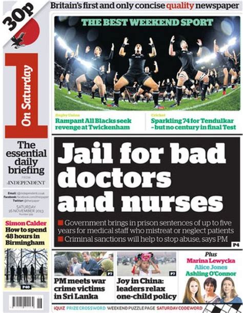 Uk Newspaper Review New Jail Threat For Nhs Staff Bbc News
