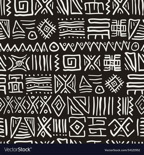 Seamless Stylized African Pattern Ethnic Vector Image
