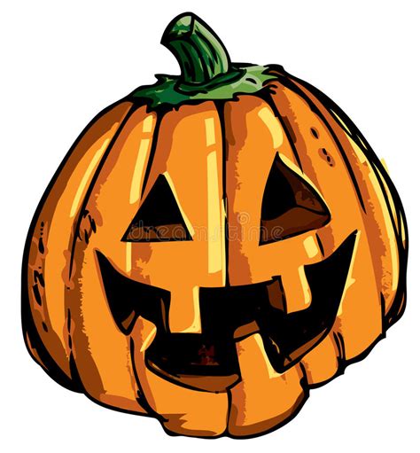 Cartoon Of Smiling Halloween Carved Pumpkin Royalty Free