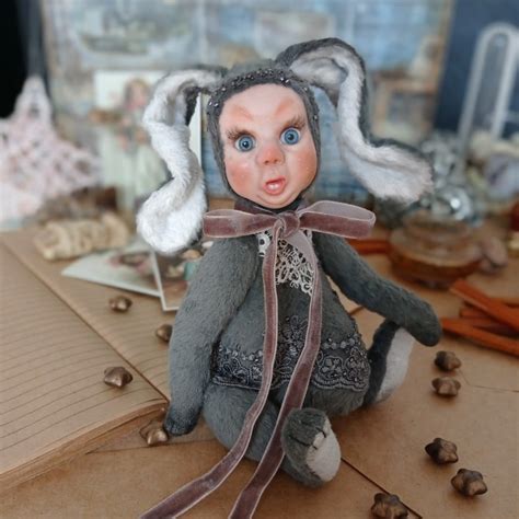 Teddydoll Rabbit Bunny Stuffed Animals Sculpture Art
