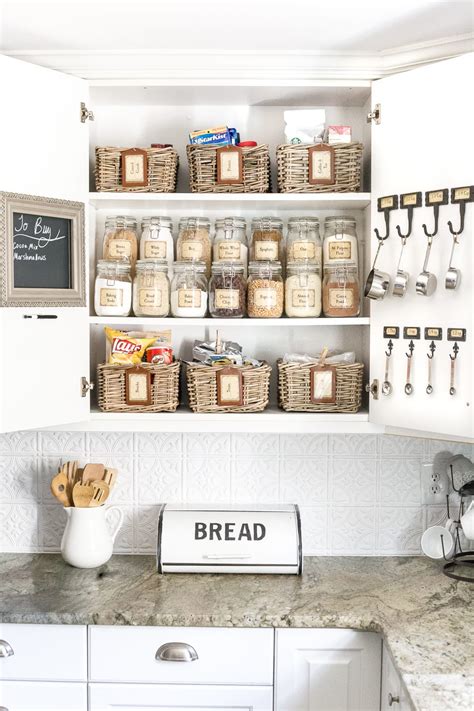 Organizes up to 32 standard size spice jars (jars not included). Pantry Cabinet Organization and Printable Labels - Bless'er House