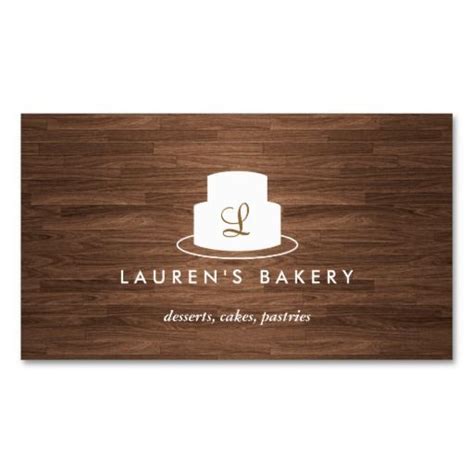 Cards name cards pink business card bakery business cards templates cake business cards icing tiered cakes licorice cake fashion business cards. Cake Monogram Logo in White on Brown Woodgrain Business ...