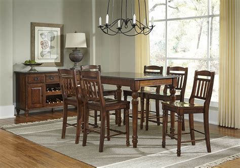 Andover 54 Antique Cherry Rectangular Counter Height Dining Room Set