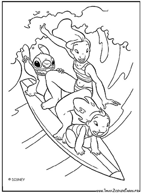 Coloriages du film d'animation de walt Disney  Lilo et Stitch 1 et 2