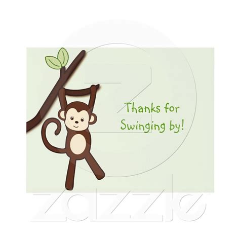 Monkey Jungle Thank You Note Cards Flat Thank You Note