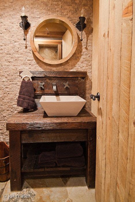 Rustic Powder Room Vanities Wish The Sink Was Centered But I Love The