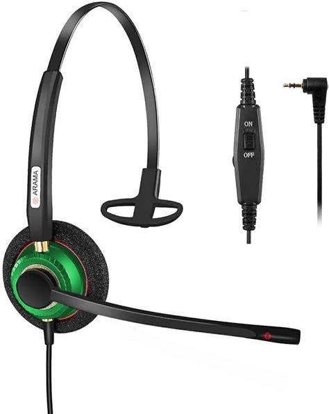 Arama Cell Phone Headset With Noise Canceling Boom Mic Uk