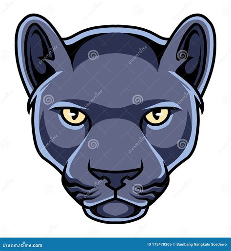 Black Panther Head Mascot Logo Cartoon Vector