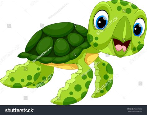 Vector Illustration Cute Turtle Cartoon Isolated Stock Vector Royalty