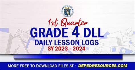 New Grade 4 Daily Lesson Log 1st Quarter DLL SY 2023 2024 DLL