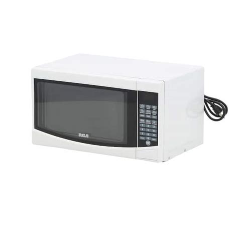 Rca 07 Cu Ft Countertop Microwave In White Rmw733 White The Home Depot