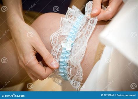 Wedding Garter Of The Bride Stock Image Image Of Body Dress 37753265