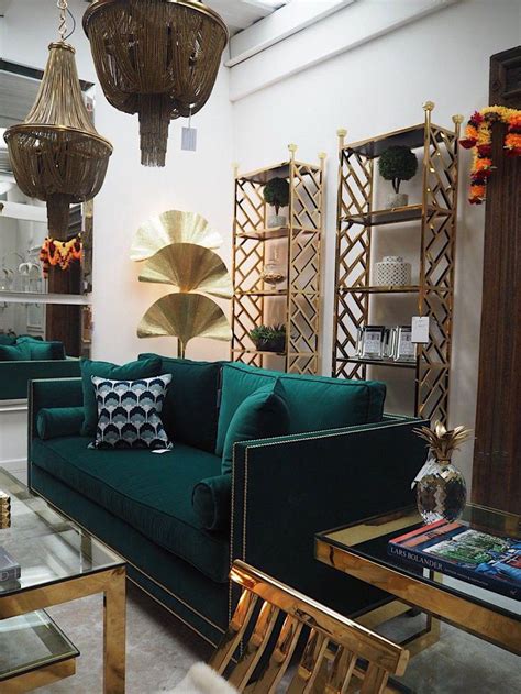 Green Velvet Sofa Hollywood Glamour Interiors Gold Interiors Luxury