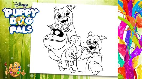 Happy Bingo And Rolly Coloring Page Puppy Pals Dog Hissy Coloring Pages