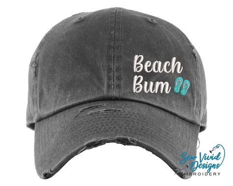 Beach Bum Hat For Women Distressed Baseball Cap Or Ponytail Etsy