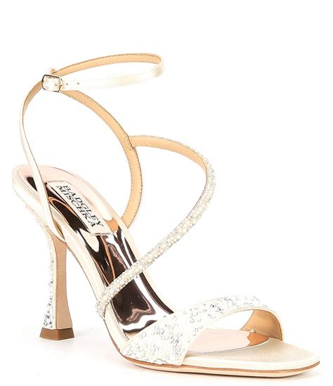 Badgley Mischka Sally Crystal Embellished Ankle Strap Dress Sandals