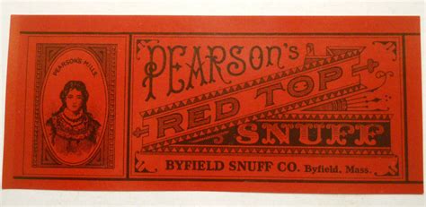 Ca S Pearson S Red Top Snuff Byfield Massachusetts Can Label