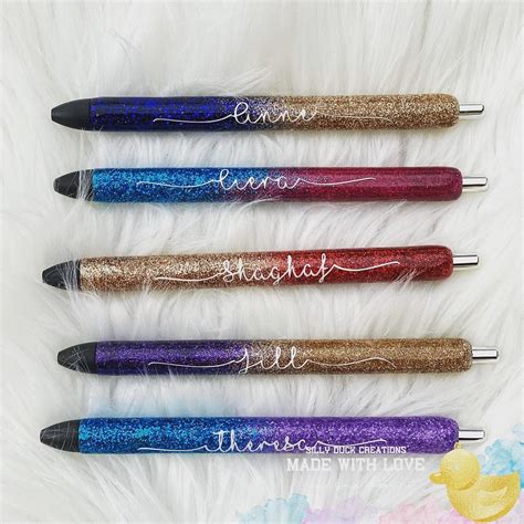New Personalized Glitter Pens Ombré Glitter Pens 2 Tone Etsy