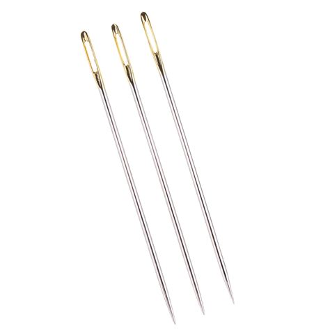 3pcsset Large Gold Eye Needles Steel Sewing Needles For Embroidery