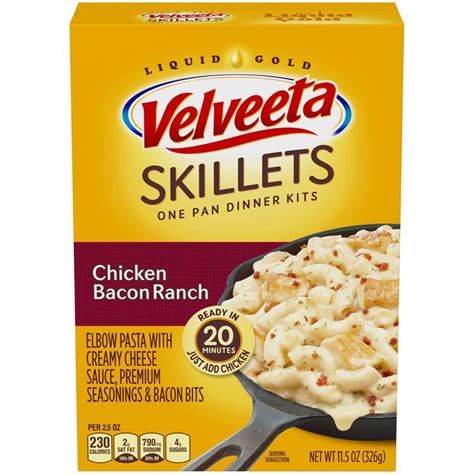 The spiciness of the peppers definitely overpowers the ranch. Velveeta Cheesy Skillets Chicken Bacon Ranch Dinner Kit ...