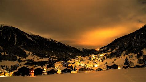 Winter Night In Switzerland