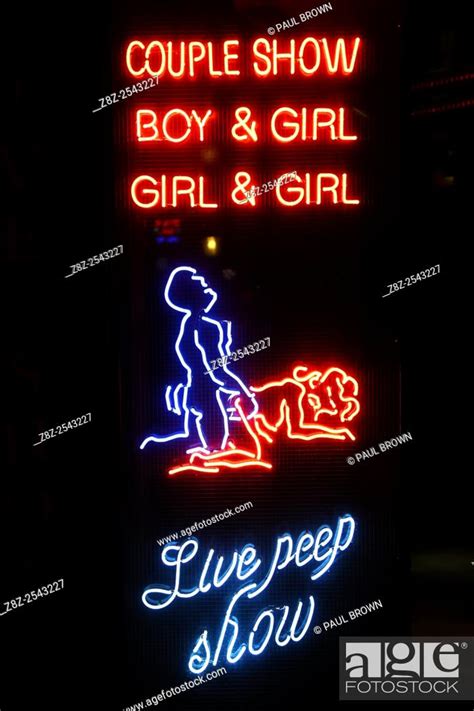 Neon Lights Of The Sex Palace Porn Shop And Sex Show Theatre Showing A