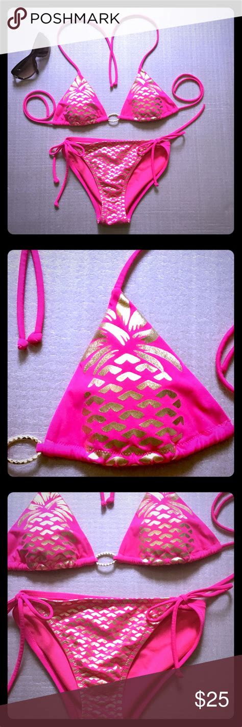 sweet victoria s secret hot pink bikini set🍒 pink bikini set hot pink bikini pink bikini
