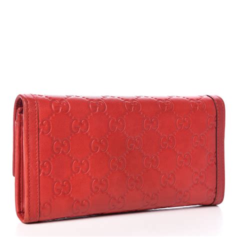 Gucci Guccissima Interlocking G Continental Wallet Tabasco Red 429213