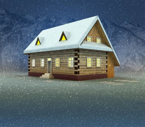 House In Snow Mountain — Stock Photo © Auriso 3342330