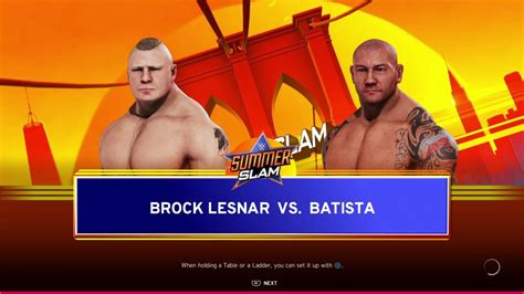 Wwe 2k20 Dream Match 6 Brock Lesnar Vs Batista Youtube