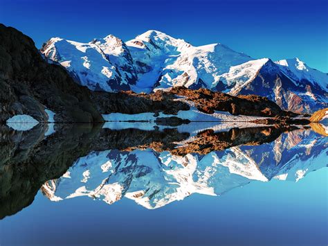 Fonds Décran France Alpes Mont Blanc Montagnes Blanches Lac