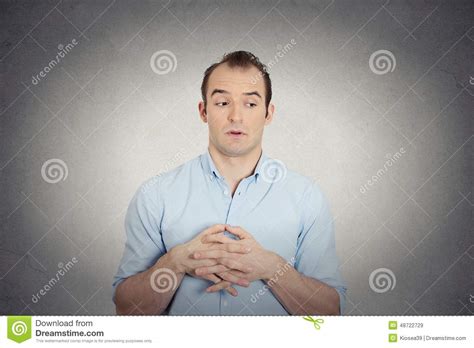 Envious Guilty Sly Young Business Man Stock Image Image Of Fault