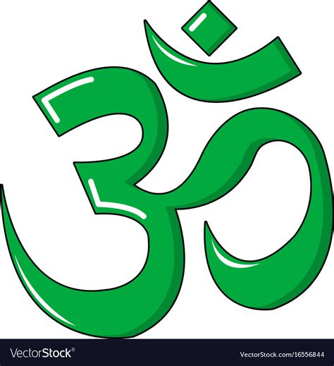 Om Symbol Hinduism Icon Cartoon Style Royalty Free Vector