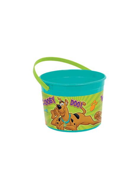 Mega scooby doo birthday party supplies pack for 16 with scooby doo dinner and dessert plates, napkins, cups, tablecover, cutlery, happy birthday dog bone swirls, 1 favor cup, and exclusive paw pin. Scooby Doo Favor Container (Each) | Scooby doo party ...