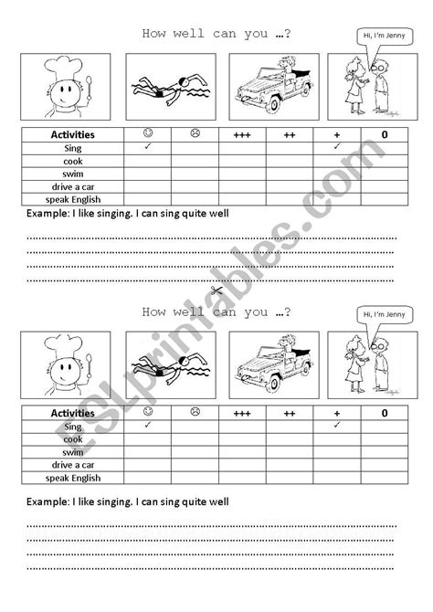 How Well Can You Esl Worksheet By Aurore