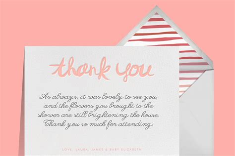 Thank You Card For Baby Shower Wording Sweet And Thoughtful Baby