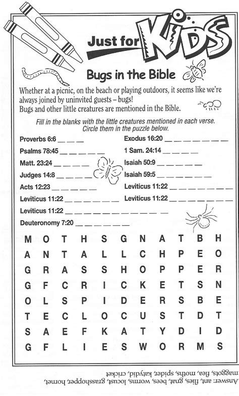 Childrens Bible Activities Free Printable