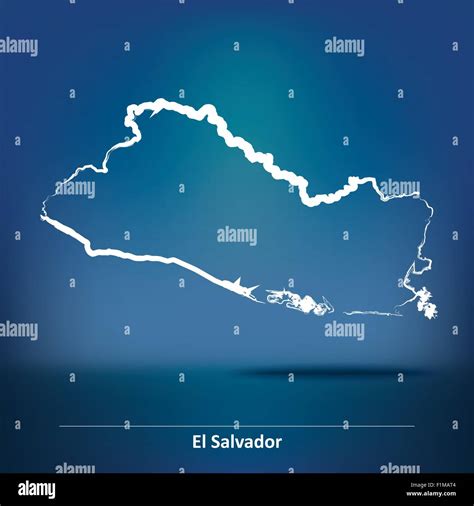 Karte Von El Salvador Vektor Illustration Doodle Stock Vektorgrafik